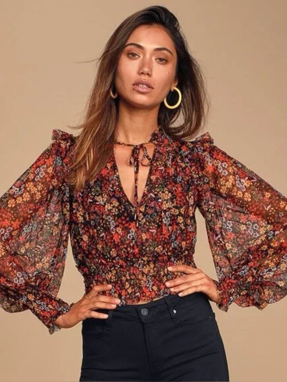 Free People Floral Mesh Sheer Top Boho Cottagecore Romantic Feminine Whimsigoth